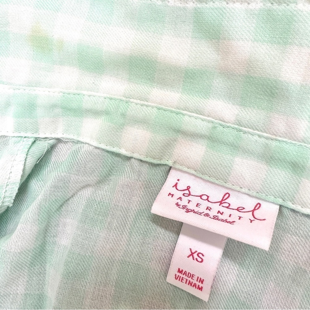 Isabel Maternity by Ingrid & Isabel Mint Green Plaid Popover Tunic Shirt Size XS - Picture 8 of 10
